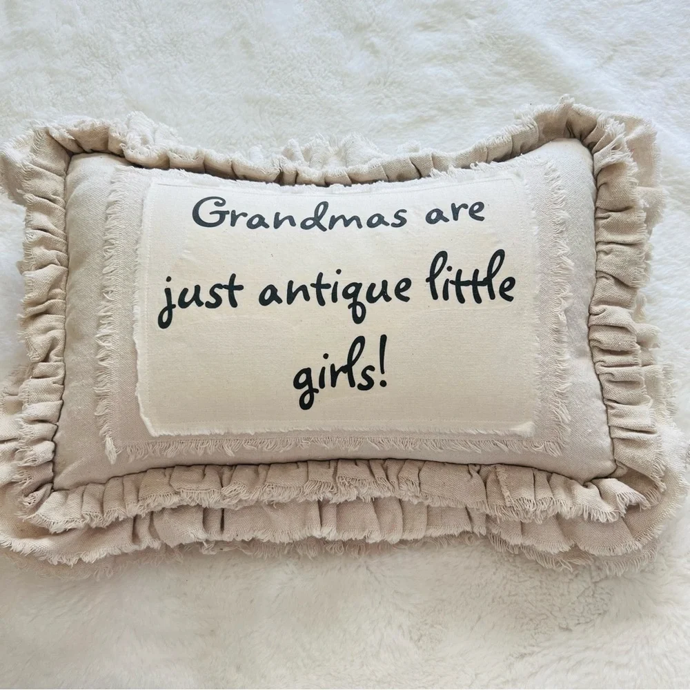Funny Ruffled Throw Pillow  24”x17”